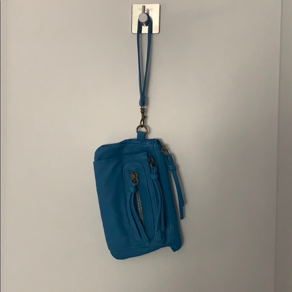 Vibrant blue wrist wallet!
